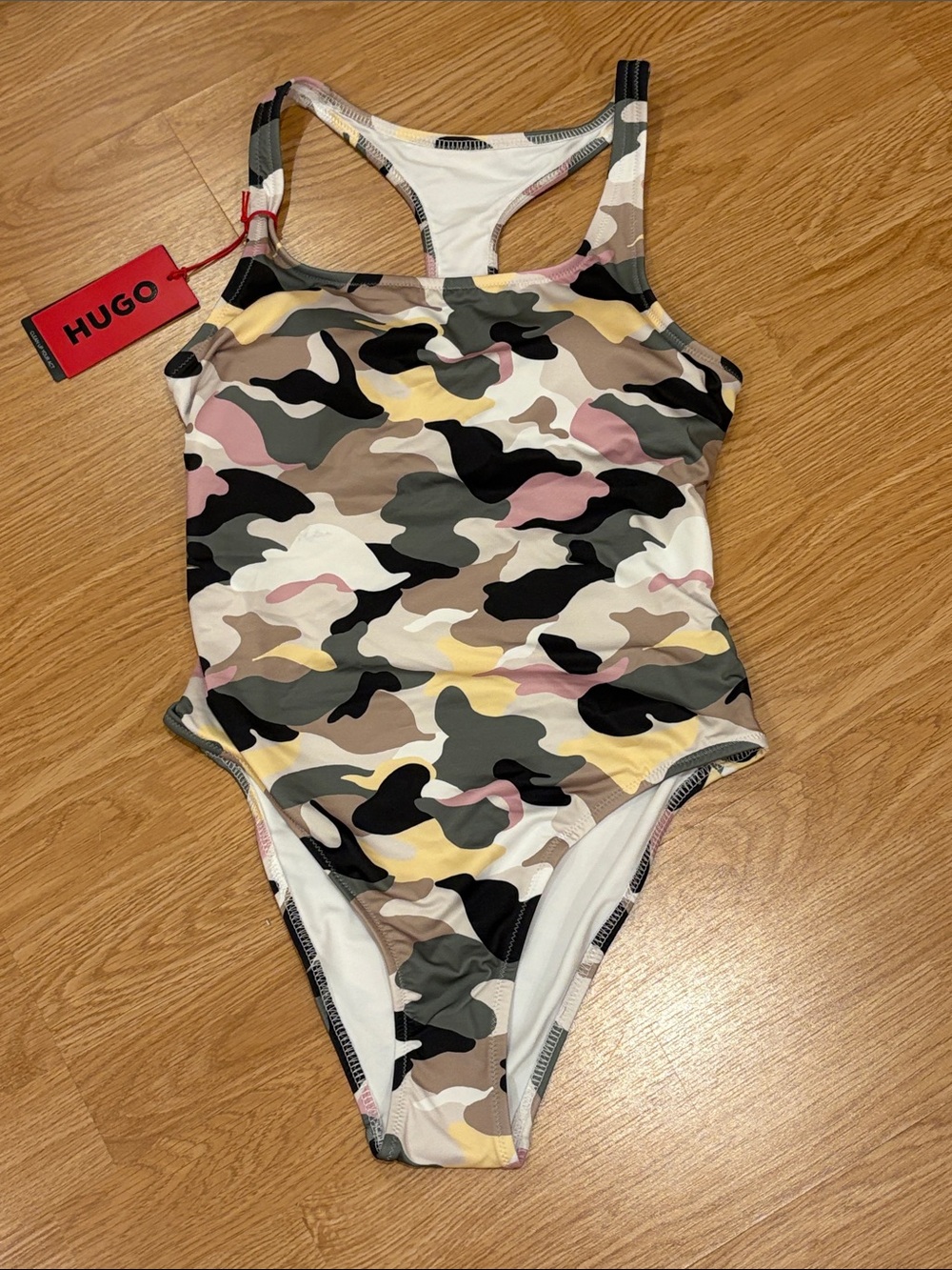HUGO Multicolor Desert Camo Racerback Swimsuit